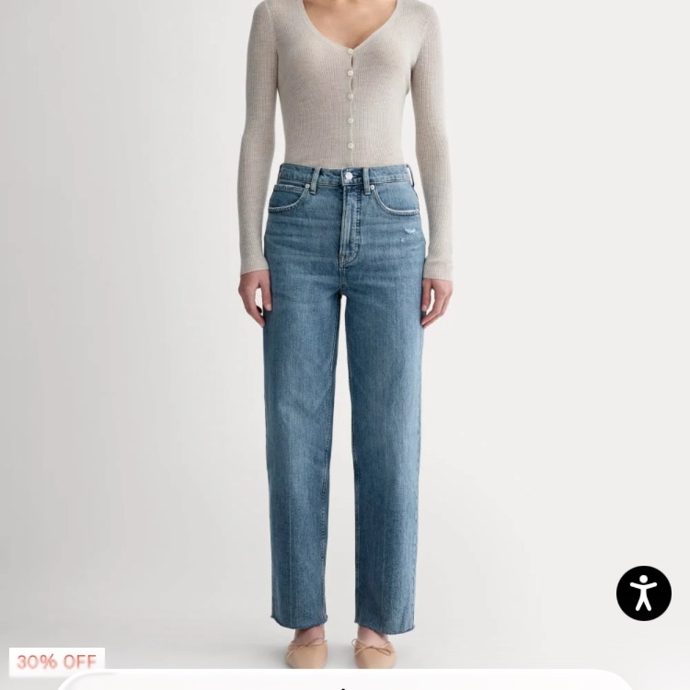 NWOT Everlane Way High Jeans Distressed 26 29.5 inseam